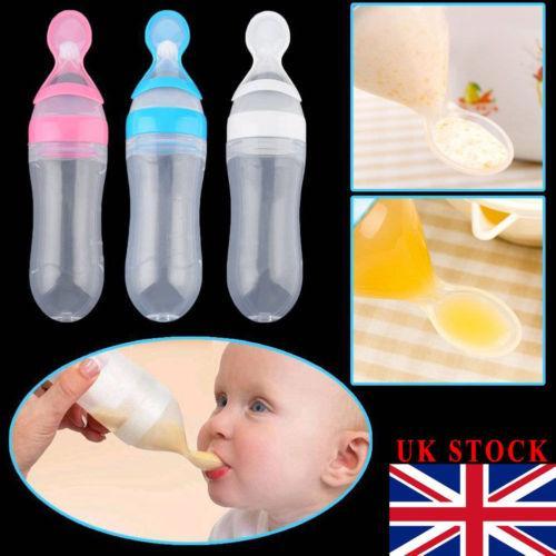 Infant Baby Silicone Feeder With Spoon