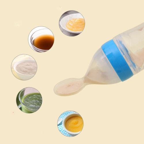 Infant Baby Silicone Feeder With Spoon