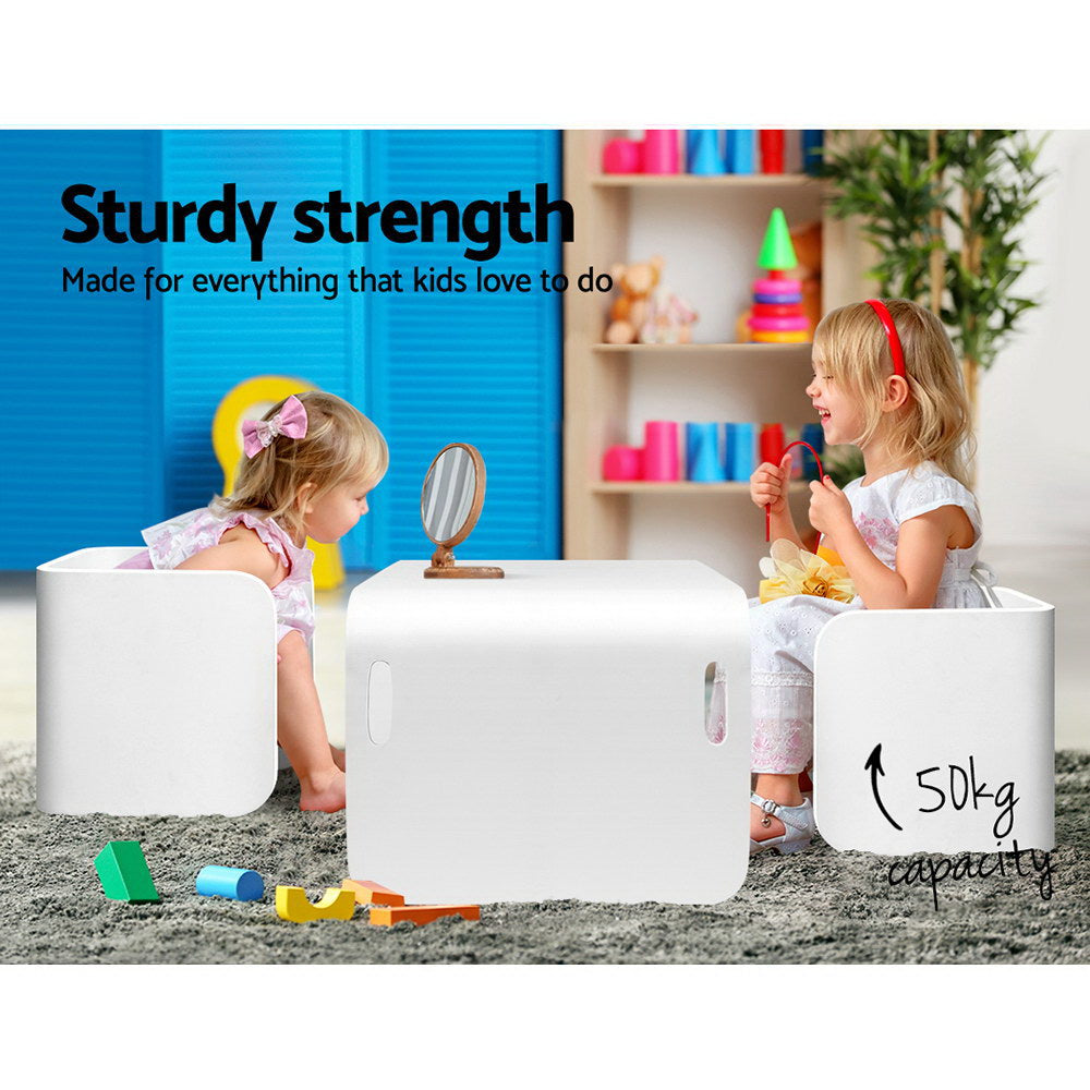 Keezi Kids Compact Activity Table and Chair Set White