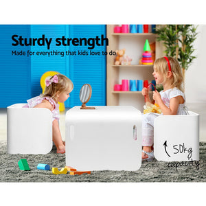 Keezi Kids Compact Activity Table and Chair Set White