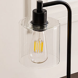 Industrial Bedside Table Lamp with 2 USB Ports