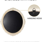 Oval Antique Vintage Hanging Wall Mirror for Bedroom and Livingroom (White, 38 x 33 cm)