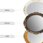 Oval Antique Vintage Hanging Wall Mirror for Bedroom and Livingroom (White, 38 x 33 cm)