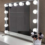 Hollywood Makeup Mirror with Lights (Silver, 60 x 53cm)