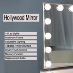 Hollywood Makeup Mirror with Lights (Silver, 60 x 53cm)