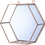 Hexagon Hanging Mirror Rose Gold Colour