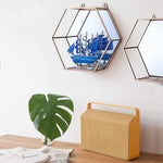 Hexagon Hanging Mirror Rose Gold Colour