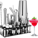 Cocktail Shaker Set Stainless Steel Professional Bar Tools Drink Mixing 23-Piece