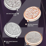 Mini Small Diamond Magnifying Round Metal Pocket Makeup Mirror