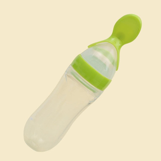 Infant Baby Silicone Feeder With Spoon